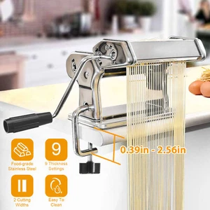 Pasta Maker Machine Adjustable Thickness Noodles Maker for Pasta, Spaghetti - Picture 1 of 24
