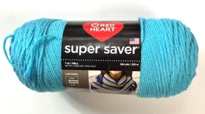 1 sk Red Heart Super Saver TURQUA Teal Turquoise 7 oz total Neon Blue - Picture 1 of 6