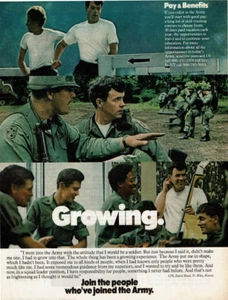 Anuncio impreso vintage 1978 Growing Únete a las personas que se han unido al ejército de Estados Unidos Pay Ben - Imagen 1 de 2