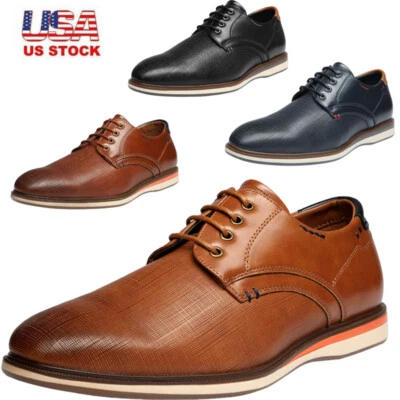 Zapatos de vestir formales para hombre Zapatos Oxford Zapatos informales de cuero con cordones Talla 6,5-13 Foto 1 de 4