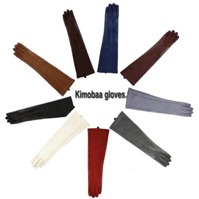 Elbow 18.5" Long Real Sheep Leather Long Evening Gloves Multi Colors - Image 1 of 4