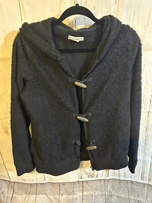 Chaqueta lisa negra borrosa talla mediana Ruff Hewn con cierre de palanca Foto 1 de 4