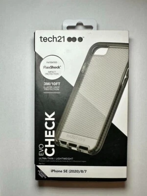 Tech21 Evo Check Smokey Black FlexShock Lightweight Case Cover for iPhone 7/8/SE - Image 1 of 2