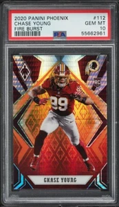 2020 Panini Phoenix Fire Burst Chase Young ROOKIE #112 PSA 10 GEM MINT - Picture 1 of 1