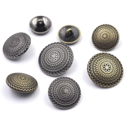 10PCS Retro Metal Shank Round  Buttons Coat Clothing Repair Sewing Replace Decor - Image 1 of 4