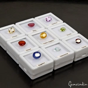 9 Pcs Estate Genuine Semi Precious Loose Oval Cut Jewelry Multi Gemstones Lot - Picture 1 of 7