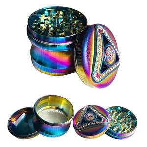 63mm 4 Part Rainbow Magnetic Metal Grinder Herbal Spice Hight Quality UK SELLER - Picture 1 of 2