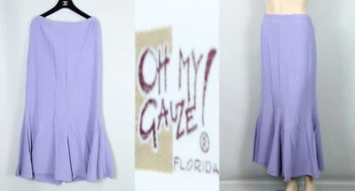 OH MI GASA! Maxi Falda Larga de Sirena Boho Pull-On Lagenlook Algodón Púrpura OMG 1 Foto 1 de 4