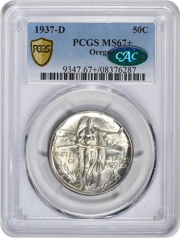 Oregon Commemorative Silver Half Dollar 1937-D MS67+ PCGS (CAC) Cover