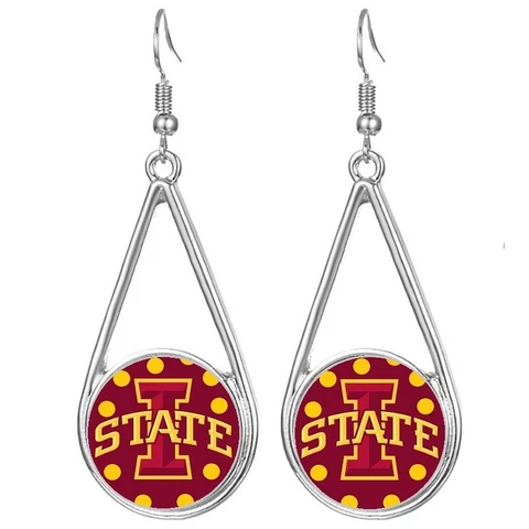 Iowa State Cyclones Womens Silver Drop Dangle Earrings w Gift Pkg D29 Cover