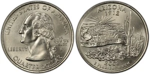 2008-D States and Territories 25c / Arizona / Uncirculated Quarter / BU GEM - Bild 1 von 2