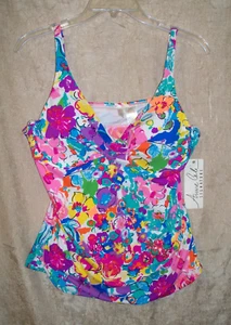Anne Cole Swimwear Floral Underwire Triangle Tankini Top Size 40 B/C NWT - Picture 1 of 10