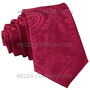 New Vesuvio Napoli polyester Men's necktie paisley wedding formal prom Hot Pink - Picture 1 of 2
