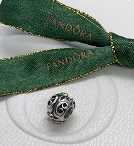 Pandora two-tone "Florentine" Charm - 790265 - retired Genuine Ale 925 - Picture 1 of 12