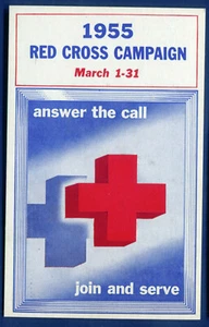 1955 American National Red Cross Campaign Washington DC Postcard. - Picture 1 of 2