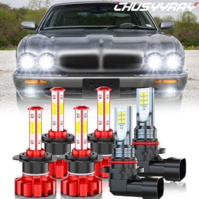 For Jaguar XJ8 1998-2003 Combo 6x LED Headlight High/Low + Fog Light Bulbs Kit - Image 1 of 4