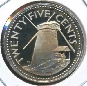 Barbados 1974 25 Cents 25c - Proof - Foto 1 di 3