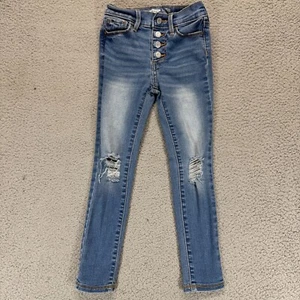 Old Navy Girls Rockstar Super Skinny Jeggings High Rise Adjustable Size 6 Snap - Picture 1 of 11