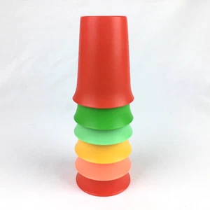 Vintage Tupperware Cups #109 Bell Tumblers 7 oz Stackable LOT Set x 6 EXCELLENT - Picture 1 of 9