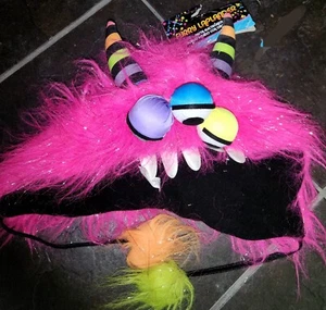 Pink furry monster electric party laplander hat - Picture 1 of 5