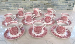 J & G MEAKIN ROMÁNTICO INGLATERRA TAZAS Y PLATILLOS ROJOS Set 10- ANNE HATHAWAY'S COTTAGE - Imagen 1 de 10