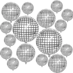 Palloncini Disco,16 Pezzi Palloncini Di Alluminio Da Discoteca,Palloncini Foil,  - Foto 1 di 12