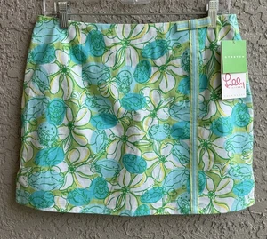 Falda corta Lilly Pulitzer Palm Beach para mujer multicolor Lenore elástica talla 10 nueva con etiquetas - Imagen 1 de 9