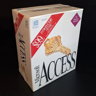 Vintage Microsoft Access v1.0 Windows 3.0 or later 3.5 Floppy NEW Factory Sealed - Image 1 of 4