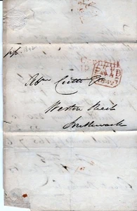 Historia postal. Preestamplado. Correos locales de Londres. 'Cornhill/1d. PAGADO'. 1842 - Imagen 1 de 3