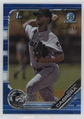 2019 Bowman Chrome Prospects Blue Refractor /150 Edward Cabrera #BCP-114 - Image 1 of 2