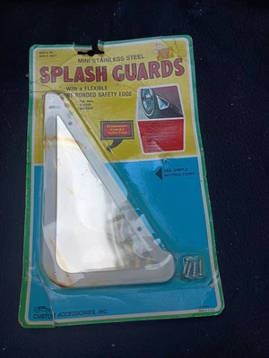 Vintage 2pc Mini Stainless Steel Splash Guards By Custom Accessories 7 3/4" - Image 1 of 2