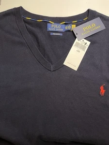 Polo Ralph Lauren Men's 4XB Sweater Knit Pima Cotton V-Neck Pullover MSRP $110 - Picture 1 of 9