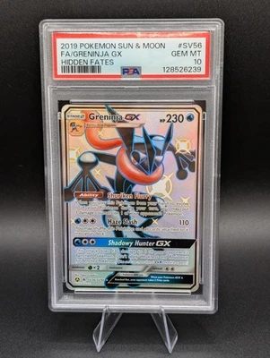 Pokémon TCG Greninja GX Full Art Shiny Holo Rare Card SV56/SV94 PSA 10 - Image 1 of 2