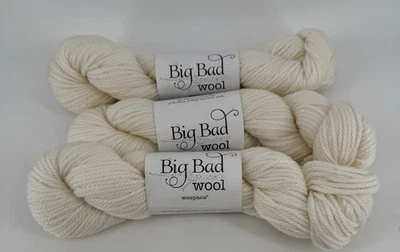 Big Bad Wool Weepaca Yarn / Bleached White /Merino Baby Alpaca - Lot Of 3 - Image 1 of 3