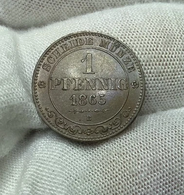 1865 B German States Saxony 1 Pfennig AU+ R81 - Image 1 of 2