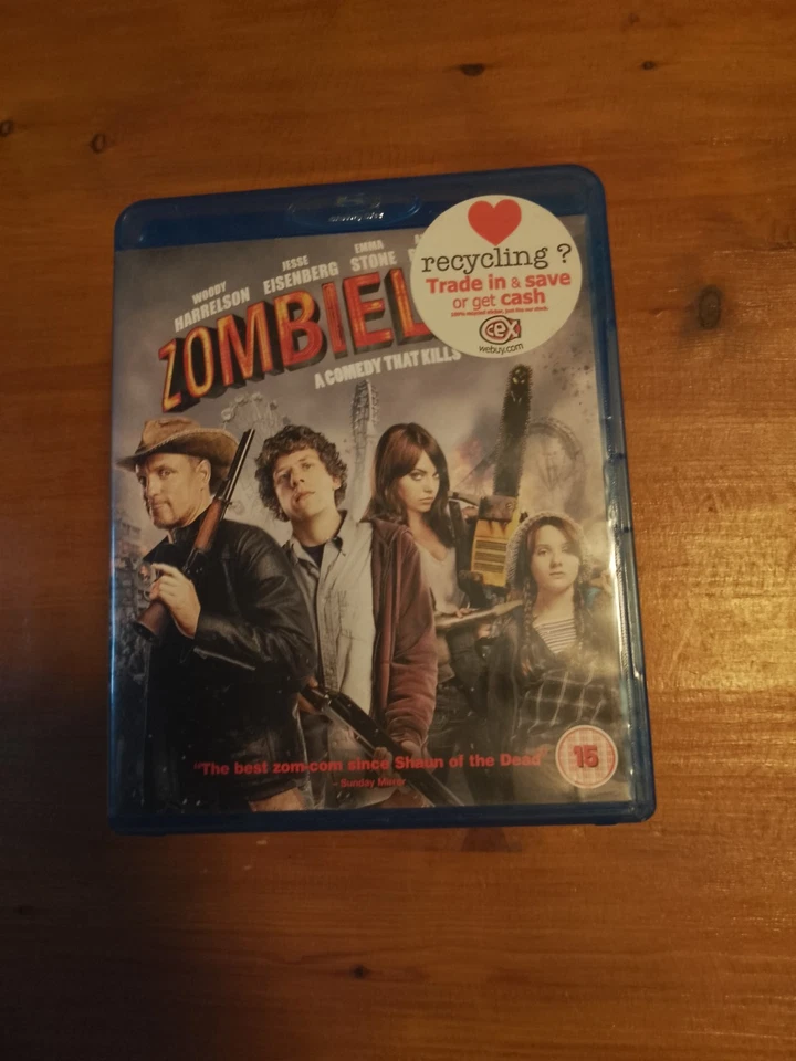 ZOMBIELAND MOVIE-BLU RAY-WOODY HARRELSON,EMMA STONE-DISC UNPLAYED - Image 1 of 1