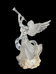 Leuchtender Engel Figur mit Trompete - klares Acrylharz - ungeprüft - Bild 1 von 12