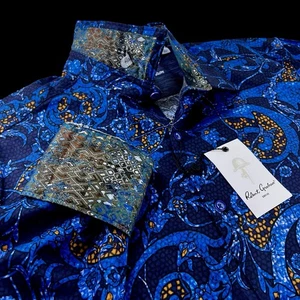 Camicia sportiva Robert Graham geometrica floreale pergamena paisley capolavoro grande $258 - Foto 1 di 13