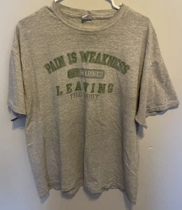 Hanes Beefy Tee USMC Pain is Weakness Leaving the Body Marines T-Shirt XL - Bild 1 von 5