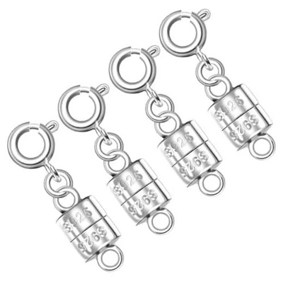 Cierres magnéticos para collar de plata 925, cierres magnéticos para collar y 4 piezas de plata Foto 1 de 4