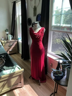 Vince Camuto Elegant Red Velvet Dress - Image 1 of 4