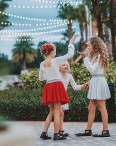 Well Dressed Wolf NWT 10-12 Red Piped Blouse Tulle Skirt Holiday Set LA1-288 - Picture 1 of 6