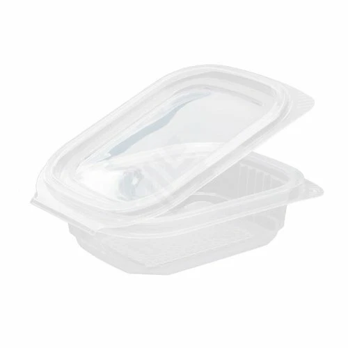 50 Rechteckbecher Feinkostbecher Verpackungsbecher mit Deckel 250ml klar  - Bild 1 von 1