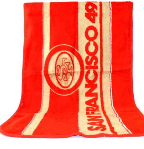 San Marcos San Francisco 49ers Ryltex Stadium Red Blanket 61” x 33” Vintage RARE Cover