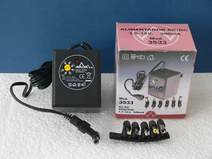 Fuente de alimentación universal AVALVA Mod.3533 1.5V 3V 4.5V 6V 7.5V 9V 12V adaptador 500mA - Imagen 1 de 5