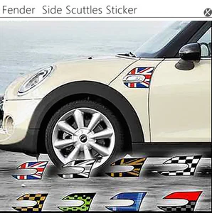 Union Jack Checker JCW Side Scuttles Trim Decor Sticker For Mini Cooper F55 F56 - Bild 1 von 14