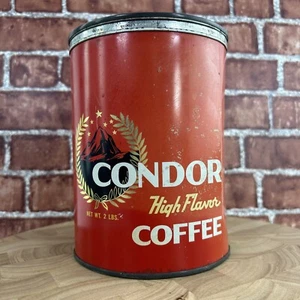 De colección Cóndor Alto Sabor 2lb Lata de Café Llave Viento Publicidad Litografía - Imagen 1 de 6