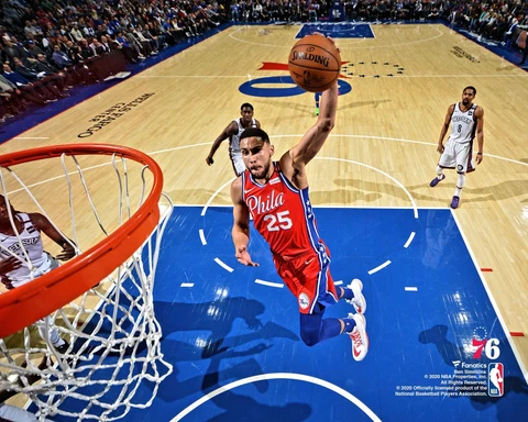 Ben Simmons Philadelphia 76ers Unsigned Dunk 8" x 10" Photo - Fanatics Cover