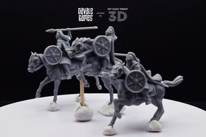 West Human Royal Guard - Mounted Davale Games 3D Printed With High Quality Resin - Foto 1 di 21