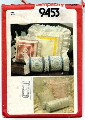 VTG 1980 SIMPLICITY SEWING PATTERN 9453 HOME DECOR RUFFLED, LACE PILLOWS  - Image 1 of 2